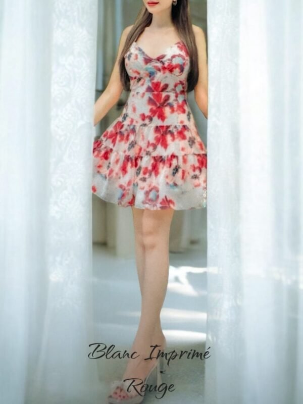 Robe De Soirée Trixxi Sans Bretelles, Coupe évasée Avec Imprimé Floral - Taille L, Occasion TB