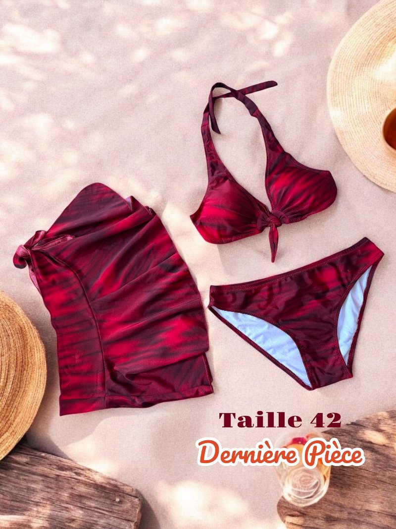 Maillot De Bain 3 Pièces Femme - Taille L, Noir, Neuf Avec étiquettes, Sans Marque